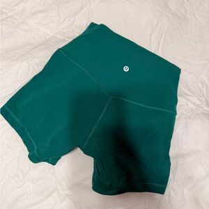 Green Lululemon bike shorts